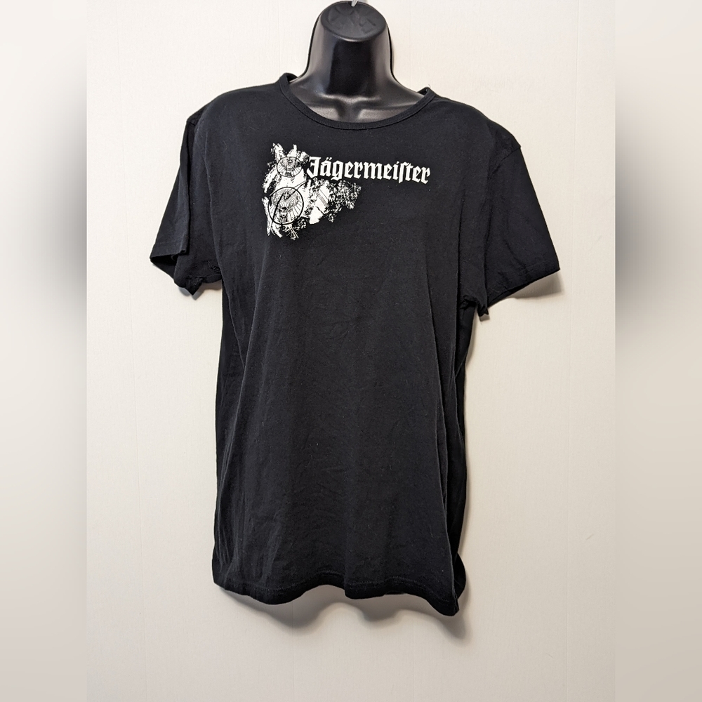 Women's Jagermeister Black T-Shirt with White Lettering Size Large